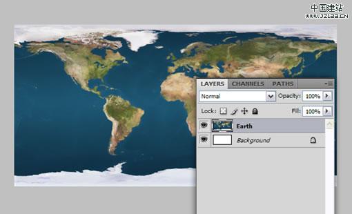 Photoshop CS4制作逼真的立体地球（图三）